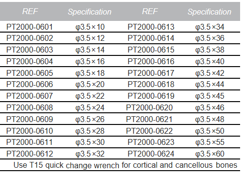3.5mm Cortical Self-Tapping Screw