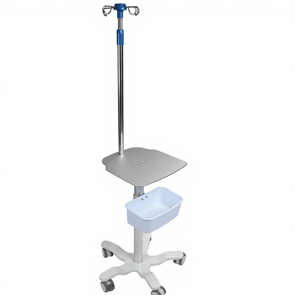 ขาตั้งเครื่องสูบฉีดยา Infusion Pump สำหรับใช้งานทางคลินิก รถเข็นแบบปรับความสูงได้