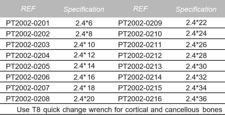 2.4mm Cortical Self-Tapping Screw