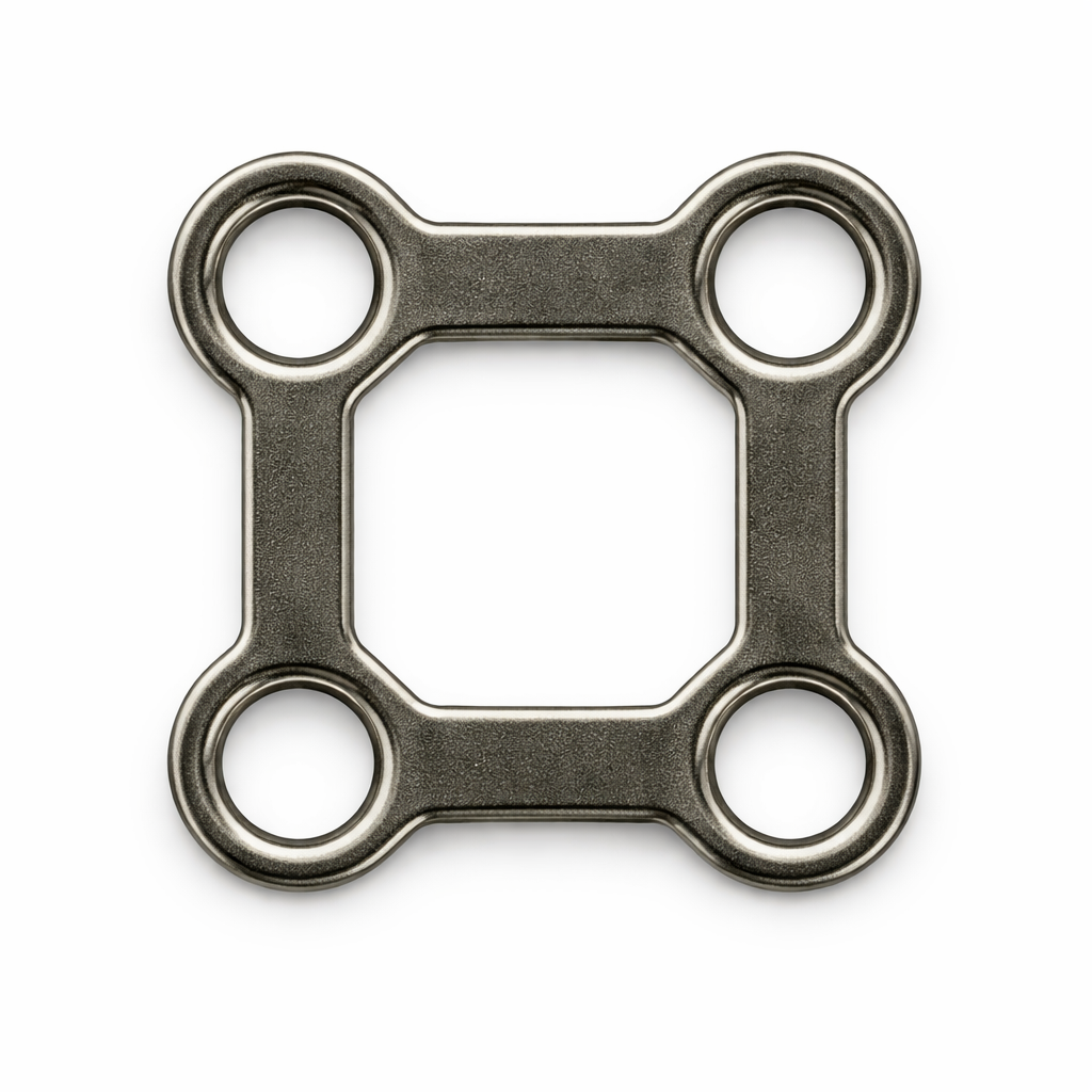 Four‑Hole Square Titanium Link Plate 11.3×11.3